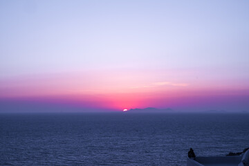 Fototapeta premium ギリシャのサントリーニの美しい夕日