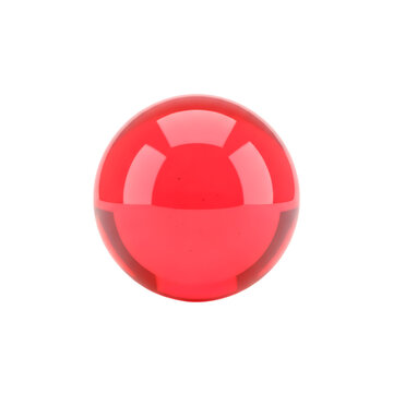 Shiny 3D Red Glass Crystal Sphere isolated on transparent background