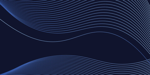 3D Vector wave lines pattern smooth curve flowing dynamic blue green gradient light isolated on black background for concept technology, digital, communication, science, music.