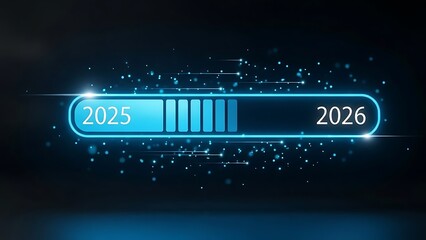 2025 to 2026 Progress Bar Loading New Year Futuristic.
