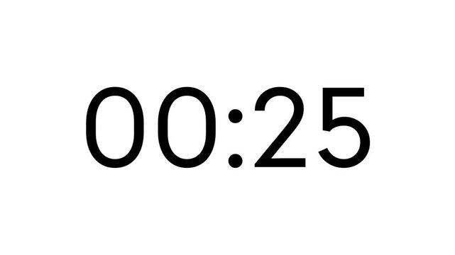 30 second countdown timer on white background suitable for presentations, productivity, educational content, and more
