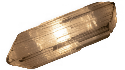 Golden crystal mineral on white