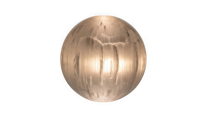 Large scratched copper sphere metal object