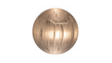 Large scratched copper sphere metal object
