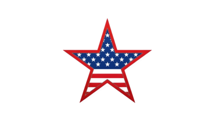 National freedom day star emblem isolated on transparent background