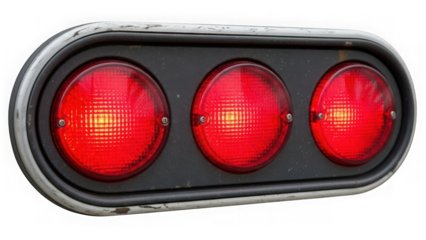 red brake lights on vehicle rear panel