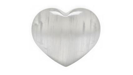 Selenite heart shaped crystal stone
