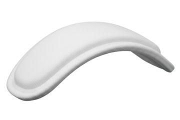 White curved foam shoulder pad insert for sewing structured clothing on a transparent background