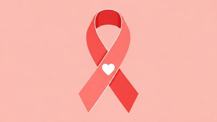 Awareness Ribbon: A symbolic representation of awareness with a heart at its center, presented against a soft and inviting backdrop.