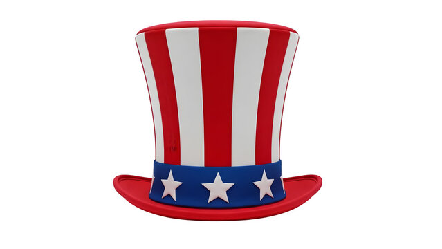 National freedom day patriotic top hat isolated on transparent background