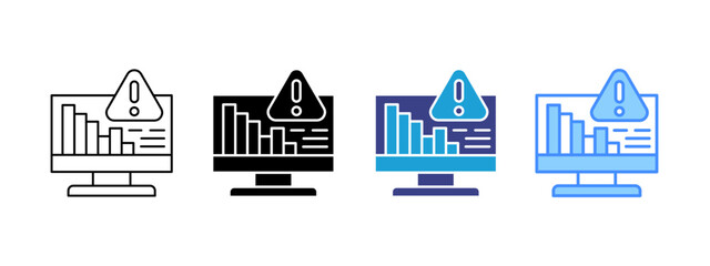 Obraz premium Monitor icon set multiple style collection