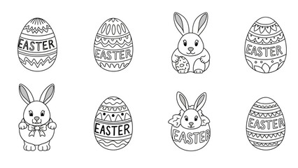 Easter Egg And Bunny Coloring Pages For Children Fun Holiday Activities