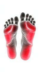 Naklejka premium 3D foot pain areas visualization