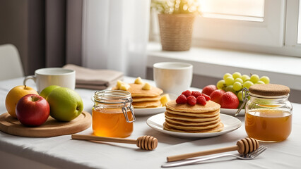 A bunch of fresh green grapes on a white background.