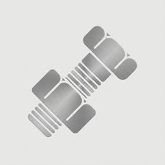 Brushed Metal Bolt Icon Abstract Design