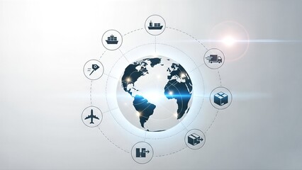 Global Logistics Network Connecting Continents Through Transportation And Delivery