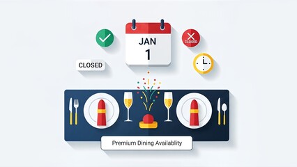 Premium Dining Availability on Calendar with Celebration Drinks