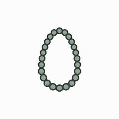 Obraz premium Modern green beaded bracelet on white background