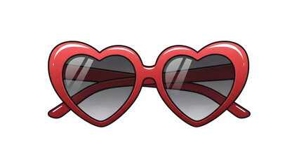 Fototapeta premium Valentine's day heart shaped sunglasses on isolated transparent background