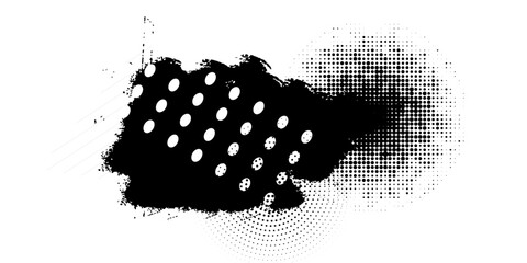 Dark black blot object. Vector illustration modern