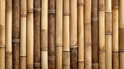 Bamboo mat texture, natural asian material, light yellow wood, vertical lines, spa and zen background 