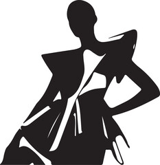 Fashion Woman Silhouette Illustration | Elegant Female Dress Vector Art.