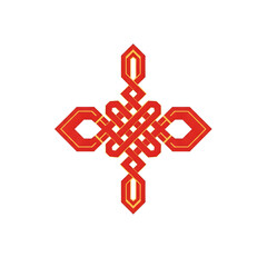 Obraz premium Modern Chinese Lucky Knot Decorative Icon