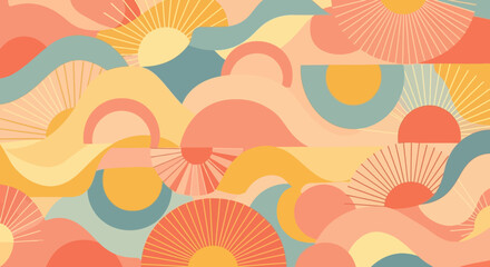 Abstract Soothing Geometric Pattern with Soft Pastel Colors for Modern Design