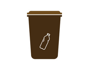 Vector icons of recycle bins for plastic, paper, glass, and metal in a flat style, set against a white background. This waste sorting idea is perfect for a poster or banner aimed at protecting .