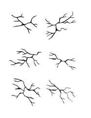 hand drawn cracked glass,wall,egg,ground in cartoon doodle style vector illustration
