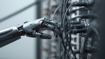 Robotic Arm Interacting with Cables and Connectors in a Modern Setup