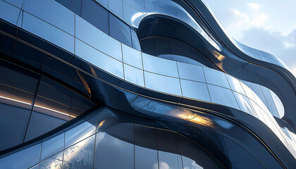 Modern Futuristic Architecture Building Exterior.