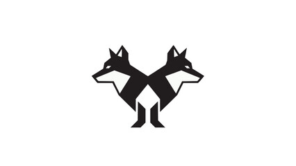 Fototapeta premium black silhouette of a wolf