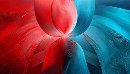 Vibrant Red And Cyan Abstract Background Design