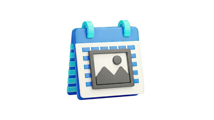 3D Calendar Icon with Image Placeholder