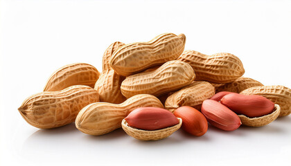 Raw Peanuts Isolated On A White Background