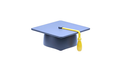 3D Graduation Cap with Yellow Tassel