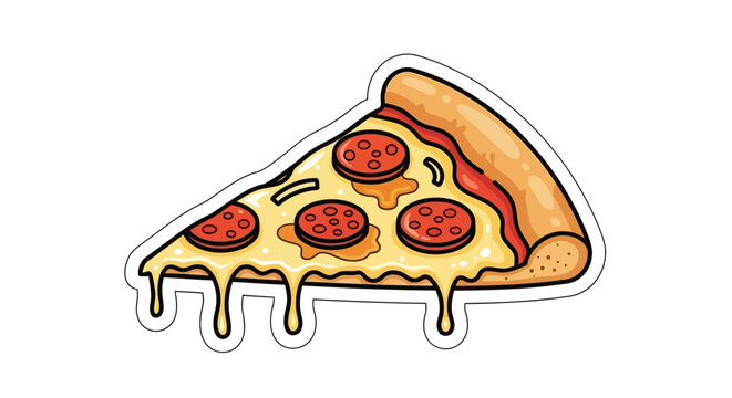 Delicious slice of pepperoni pizza with melted cheese and crispy crust animation