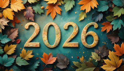 Write leaves in 2026 beautiful view and seen beautiful background and wallpaper hd photo beautiful 2026 new year 