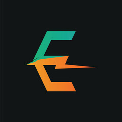 letter E logo design and font E vector concept symbol