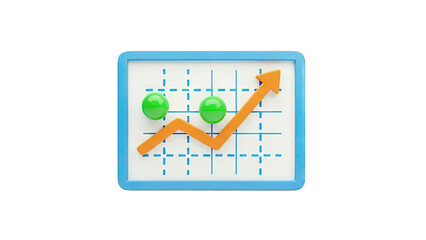 3D Upward Trend Graph with Markers