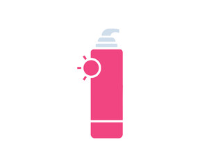 Sunblock cream bottle illustration. Beauty vector against a white backdrop.