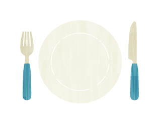 皿とフォークとナイフ-ガッシュ