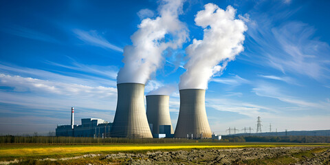 Nuclear Power Plant, Energy Production, Industrial Site
