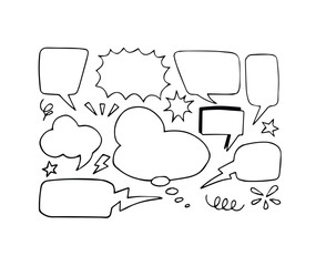 Bubbles chat and speech line collection. Speech bubble  speech balloon  chat bubble  chat sign  arrows and design elements set