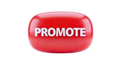 3D Red Button with "PROMOTE" Text