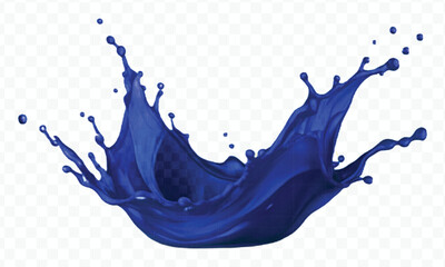 realistic 3d different color paint splash in mid air cut  and curve style isolated on transparent background	

