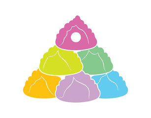 Illustration of Tsukimi dumpling, a symbol of autumn flavors, in vector format.

