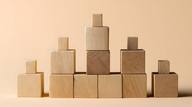 Wooden blocks forming organization structure