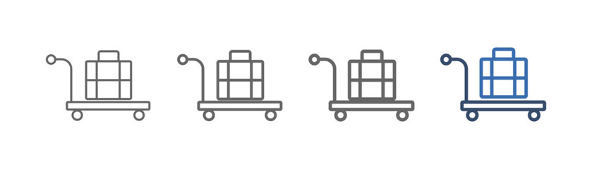  outline icon set airport cart with basket train and briefcase design © berkah icon